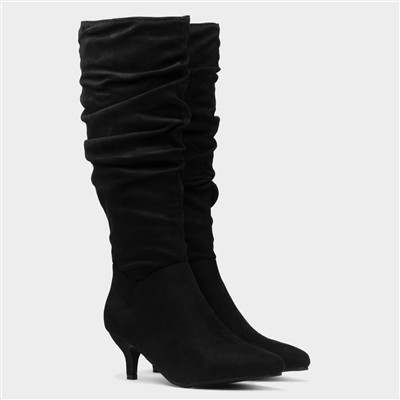 Adelyn Womens Black Wider Fit Knee High Boot