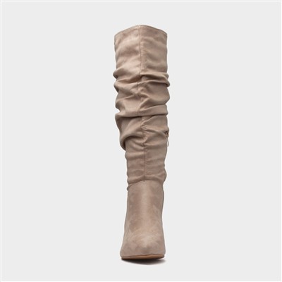 Adelyn Womens Beige Wider Fit Knee High Boot