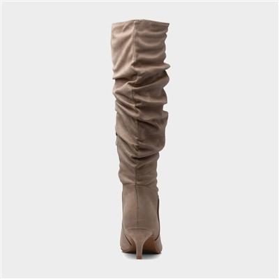 Adelyn Womens Beige Wider Fit Knee High Boot