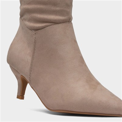 Adelyn Womens Beige Wider Fit Knee High Boot