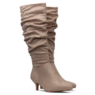 Adelyn Womens Beige Wider Fit Knee High Boot