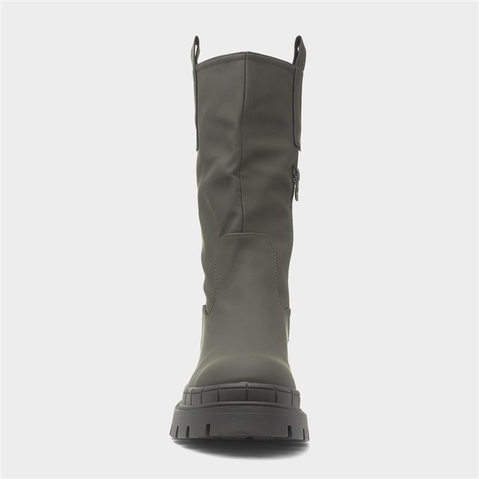 Kyra Womens Khaki Chunky Calf Boot