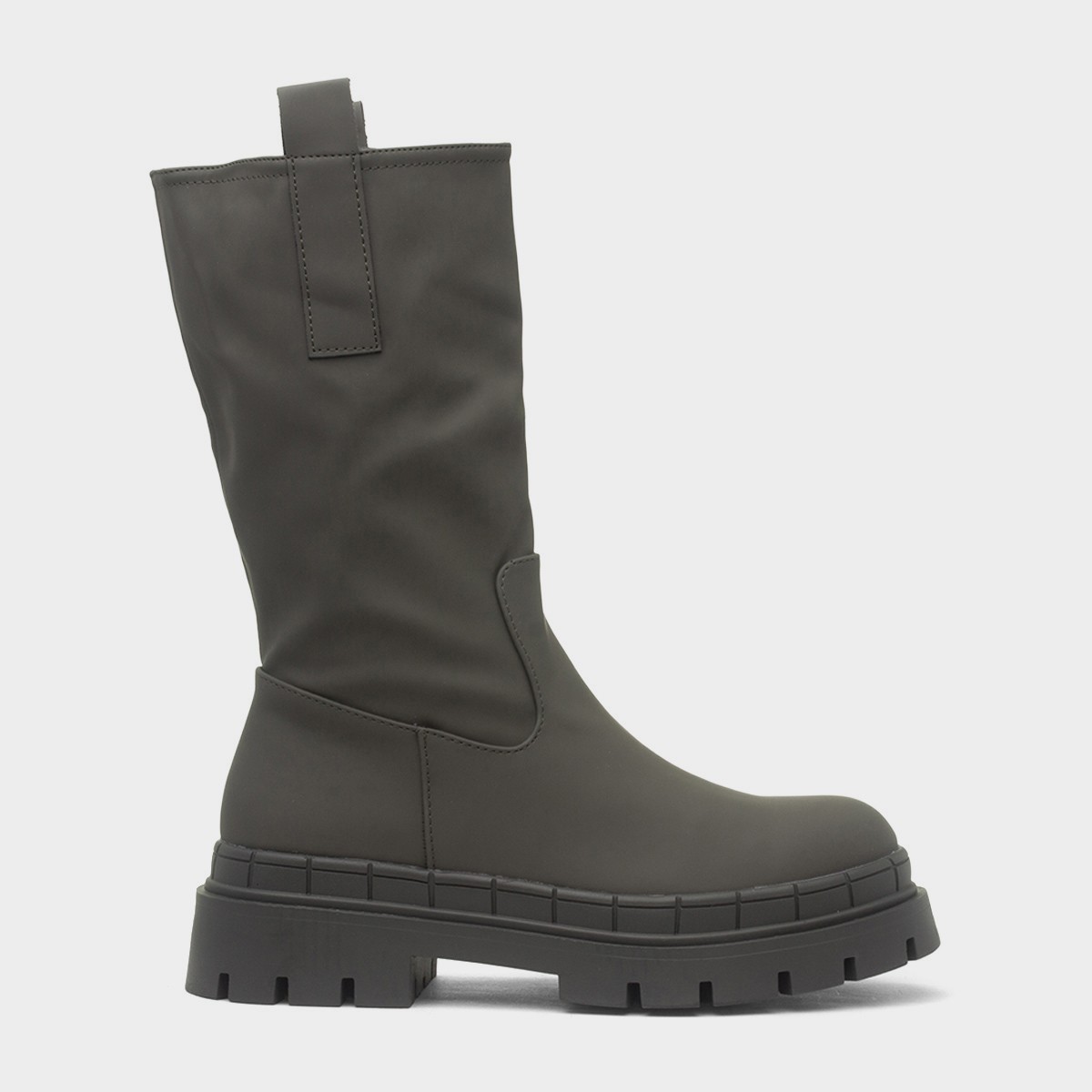 Kyra Womens Khaki Chunky Calf Boot