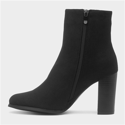Este Womens Black Heeled Ankle Boot