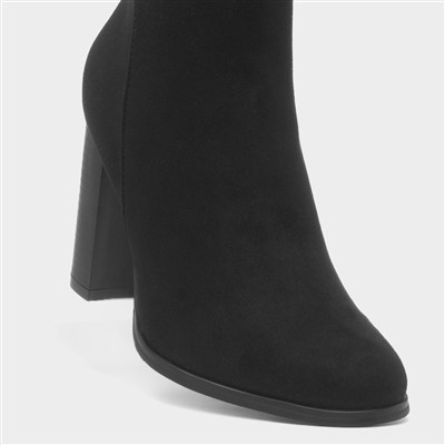 Este Womens Black Heeled Ankle Boot
