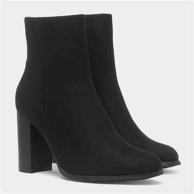 Este Womens Black Heeled Ankle Boot