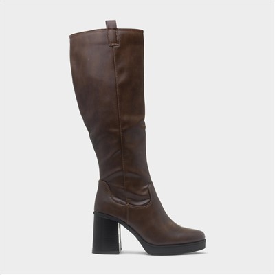 Tabitha Womens Brown Knee High Boot