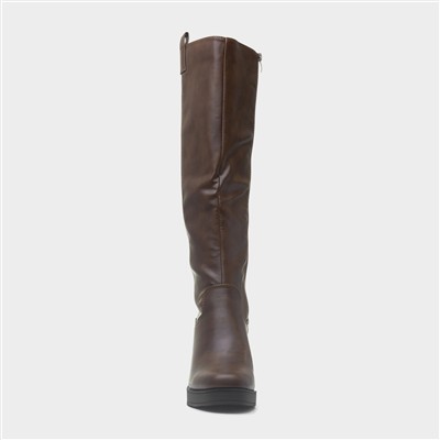 Tabitha Womens Brown Knee High Boot