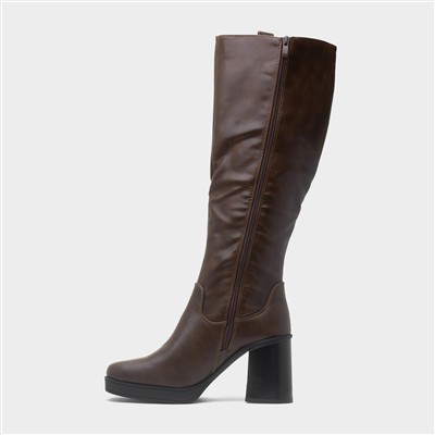 Tabitha Womens Brown Knee High Boot