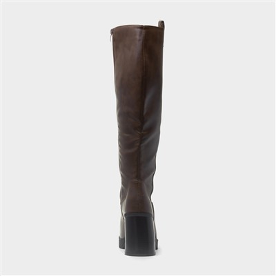Tabitha Womens Brown Knee High Boot