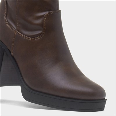 Tabitha Womens Brown Knee High Boot