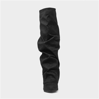 Tammy Womens Black Knee High Heeled Boot