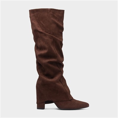 Tammy Womens Brown Knee High Heeled Boot