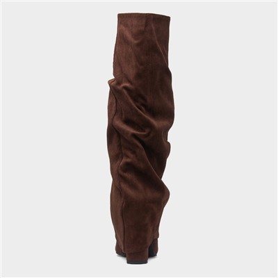Tammy Womens Brown Knee High Heeled Boot