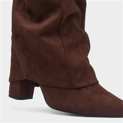 Tammy Womens Brown Knee High Heeled Boot