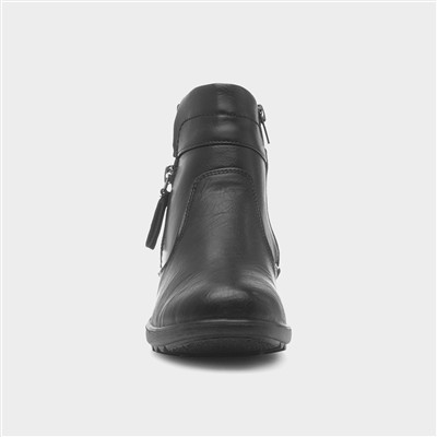 June Womens Black Wedge Boot