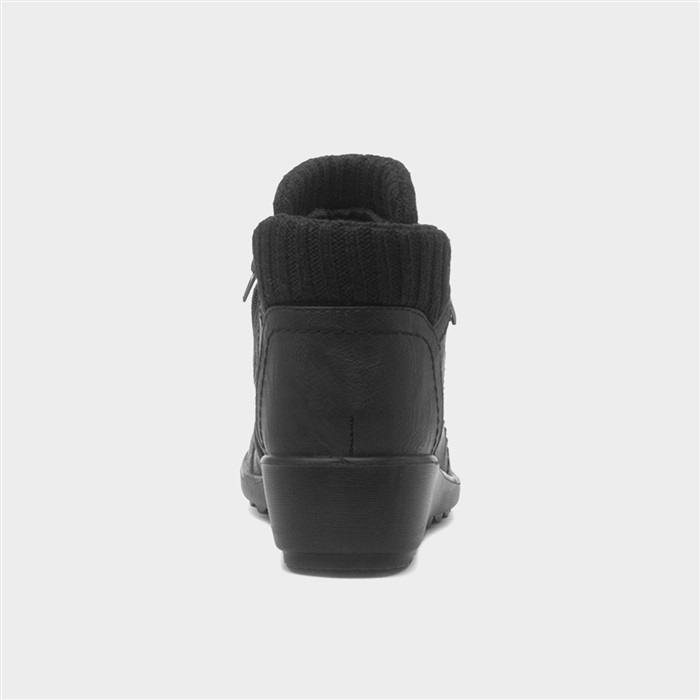 Virgo Womens Black Ruched Ankle Boot