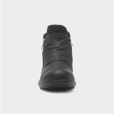 Virgo Womens Black Ankle Boot