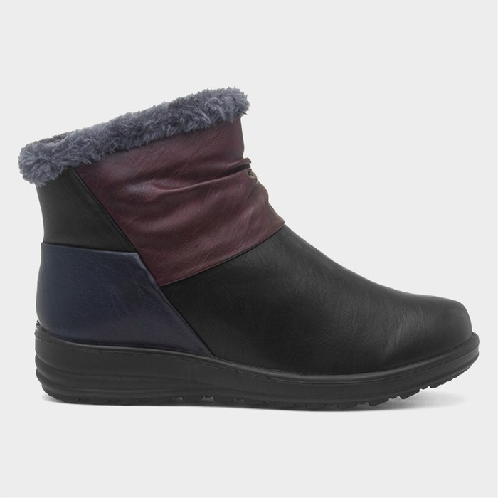 Whitney Womens Black Faux Fur Boot