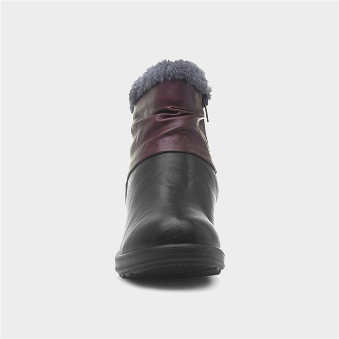 Whitney Womens Black Faux Fur Boot