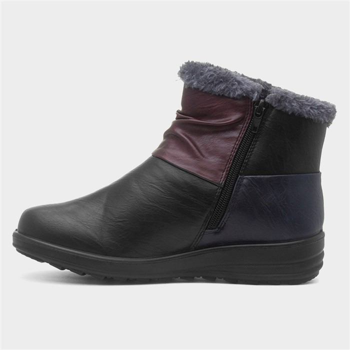Whitney Womens Black Faux Fur Boot