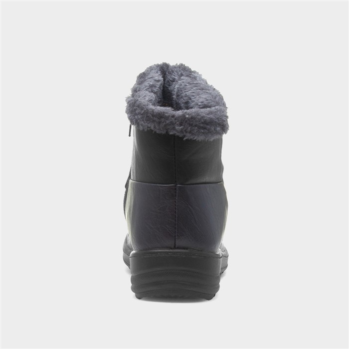 Whitney Womens Black Faux Fur Boot