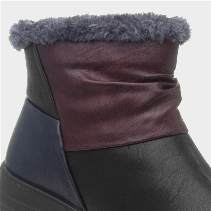 Whitney Womens Black Faux Fur Boot