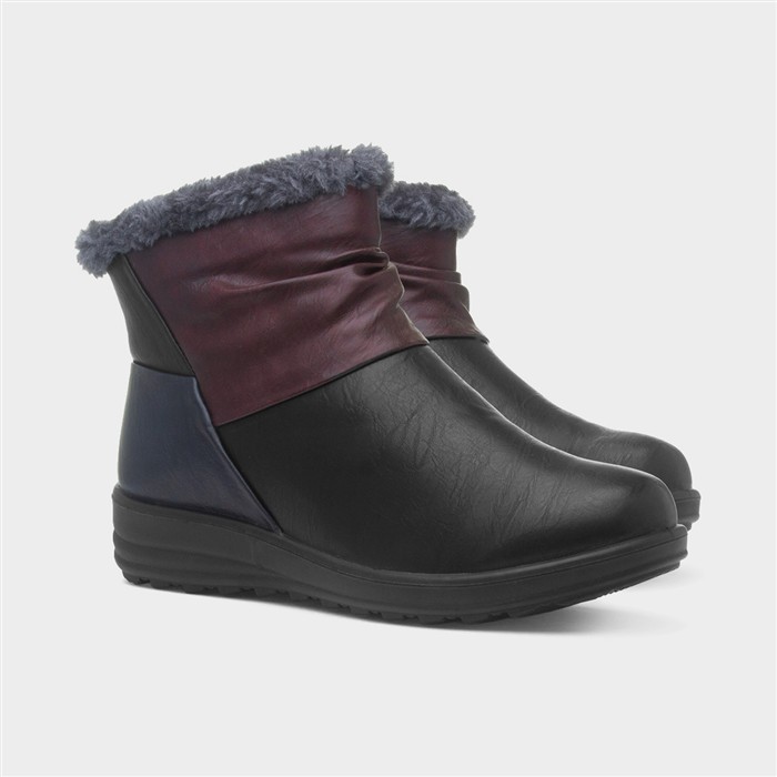 Whitney Womens Black Faux Fur Boot