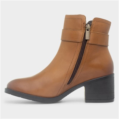Hensley Women’s Tan Ankle Leather Boo
