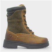 Cotswold Lacock Womens Tan and Green Leather Boot (Click For Details)