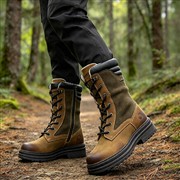 Cotswold Lacock Womens Tan and Green Leather Boot (Click For Details)