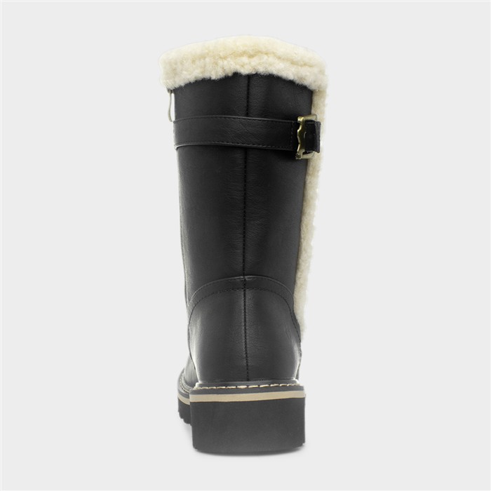 Yazmina Womens Black Buckle Boot