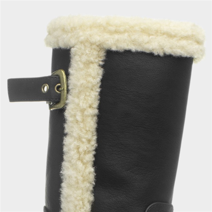 Yazmina Womens Black Buckle Boot