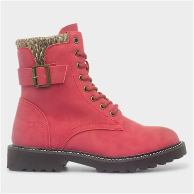 Litesoles Magnolia Red Lace Up Boot