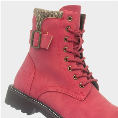 Litesoles Magnolia Red Lace Up Boot