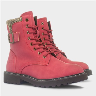 Litesoles Magnolia Red Lace Up Boot
