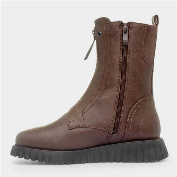 Medusa Womens Brown Wedge Boot