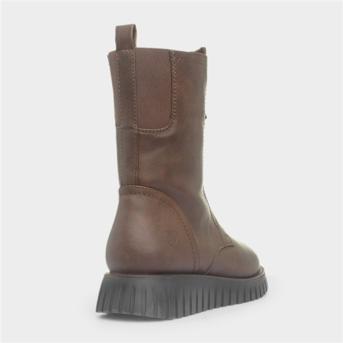 Medusa Womens Brown Zip Up Boot