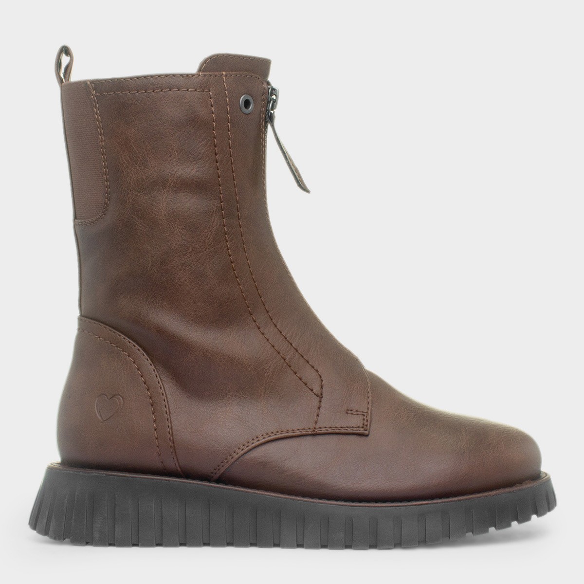 Medusa Womens Brown Zip Up Boot