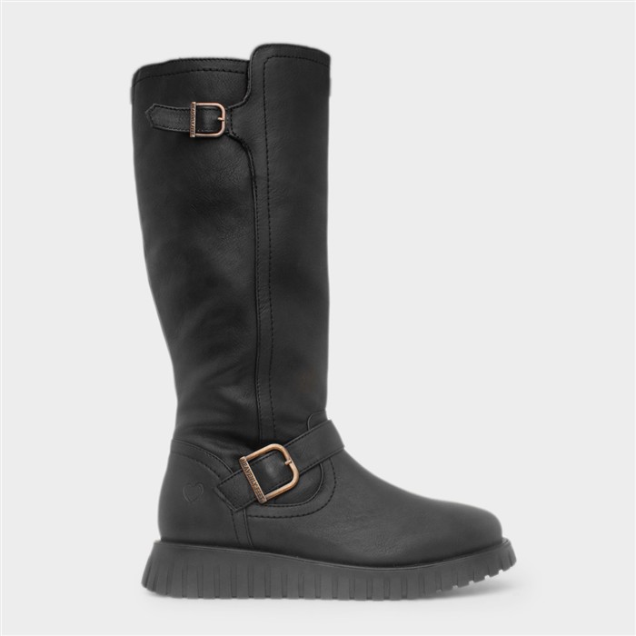 Rubymae Womens Black Knee High Boot