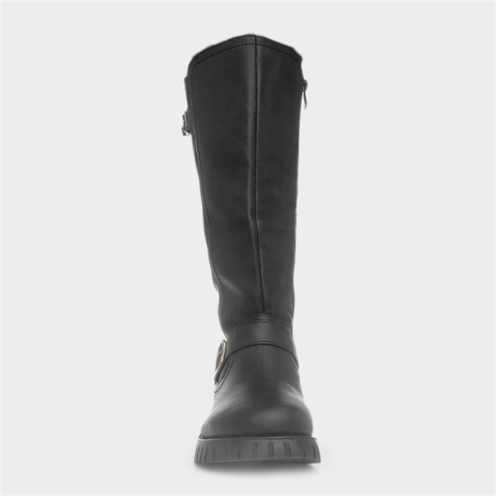 Rubymae Womens Black Knee High Boot