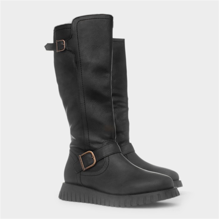 Rubymae Womens Black Knee High Boot