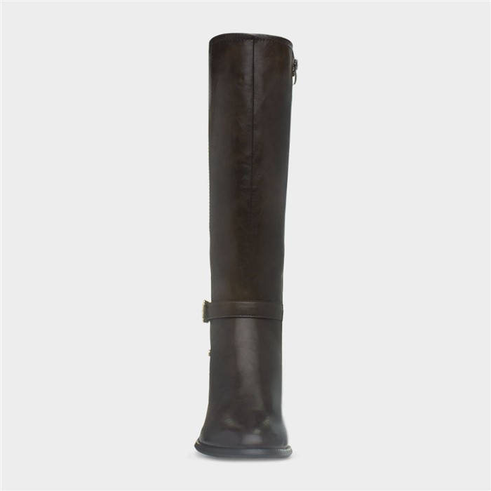 Sindy Womens Brown Buckle Knee High Boot