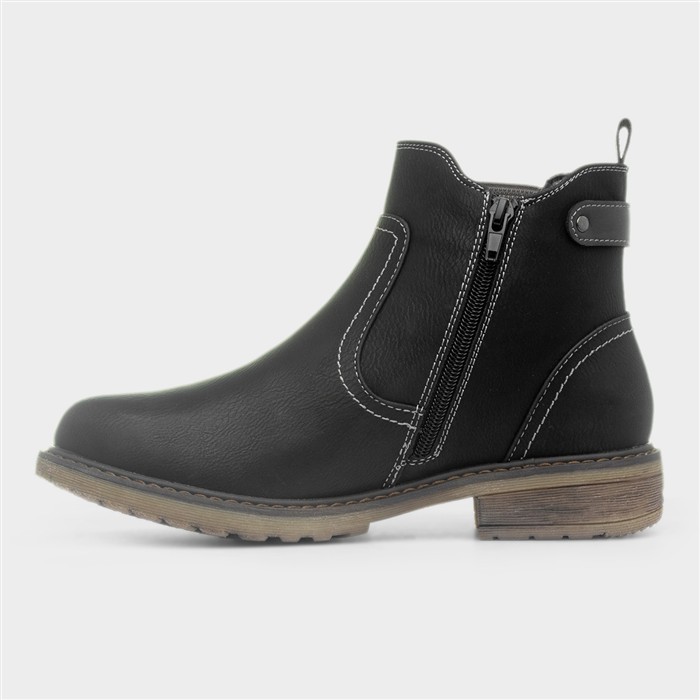 Roxie Womens Black Ankle Boot