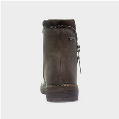 Kimmy Womens Brown Zip Ankle Boot