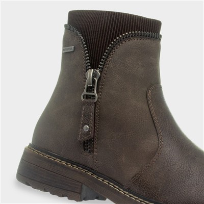 Kimmy Womens Brown Zip Ankle Boot