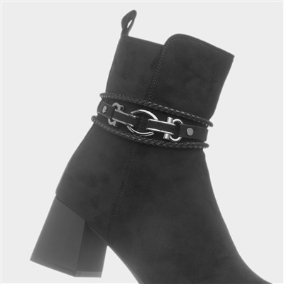 Zulu Womens Black Heeled Ankle Boot