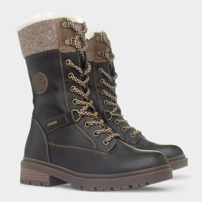 Cambridge Womens Black Waterproof Calf Boot