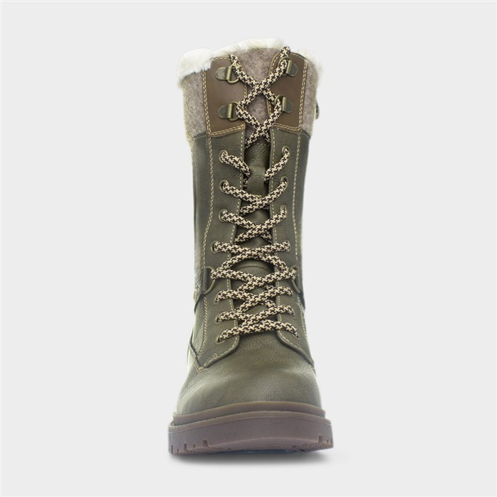 Cambridge Womens Olive Waterproof Boot