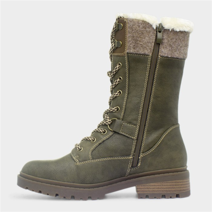 Cambridge Womens Olive Waterproof Boot